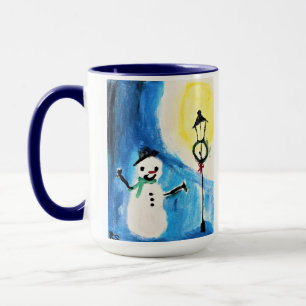 Snowman & Lightpost Tasse