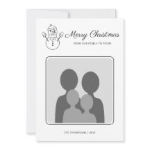 Snowman Line Art mit benutzerdefiniertem Foto und
