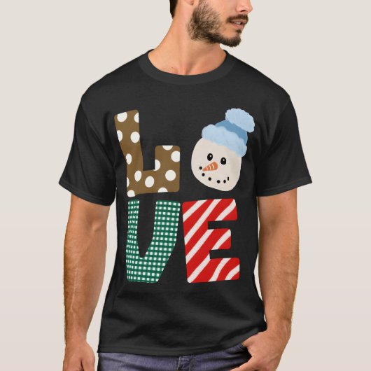 Snowman Love vintage T-Shirt (Vorderseite)
