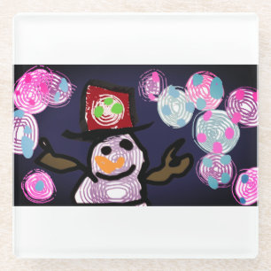 Snowman Lovey Glasuntersetzer