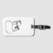 Snowman luggage tag gepäckanhänger (Vorderseite (Horizontal))