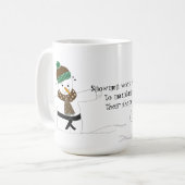 Snowman macht Kampfkunst Kaffeetasse (Vorderseite Links)