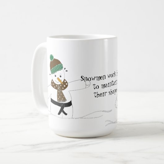 Snowman macht Kampfkunst Kaffeetasse (Vorderseite Links)
