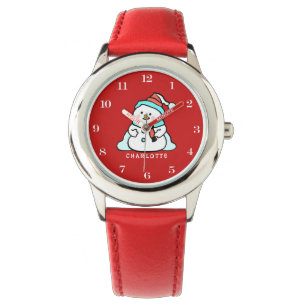 Snowman Mädchen Name Red Kids Armbanduhr