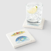 Snowman Marble Stone Untersetzer Weihnachten (Seitenansicht)