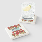 Snowman Marble Stone Untersetzer Weihnachten (Seitenansicht)