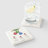 Snowman Marble Stone Untersetzer Weihnachten (Seitenansicht)
