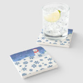 Snowman Marble Stone Untersetzer Weihnachten (Seitenansicht)