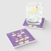 Snowman Marble Stone Untersetzer Weihnachten (Seitenansicht)