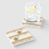 Snowman Marble Stone Untersetzer Weihnachten (Seitenansicht)