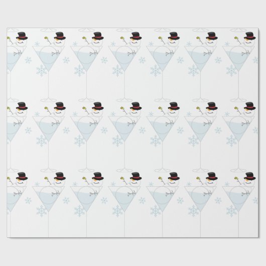 Snowman Martini Geschenkpapier (Flach)