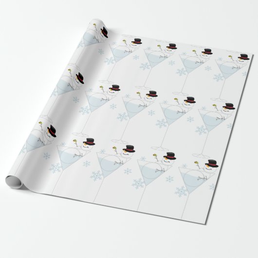 Snowman Martini Geschenkpapier (Ungerollt)