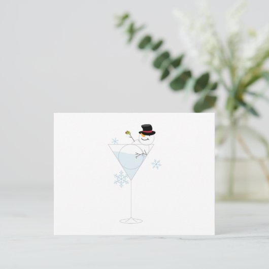Snowman Martini Postkarte (Stehend Vorderseite)