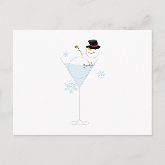 Snowman Martini Postkarte (Vorderseite)