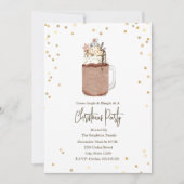 Snowman Mason Jar Milkshake Weihnachts-Party Einladung (Vorderseite)