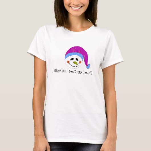 Snowman Melt Mein Herz T-Shirt (Vorderseite)
