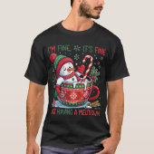 Snowman Meltdown Dark Humor Christmas Anxiety T-Shirt (Vorderseite)