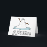 Snowman Melting Feiertagskarte<br><div class="desc">Genießen Sie dieses lustige und unterhaltsame Winterschneemann-Schmelzprodukt,  das jeder genießen kann!</div>