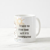 Snowman Melting Over Hot Coffee & Sun Kaffeetasse (VorderseiteRechts)