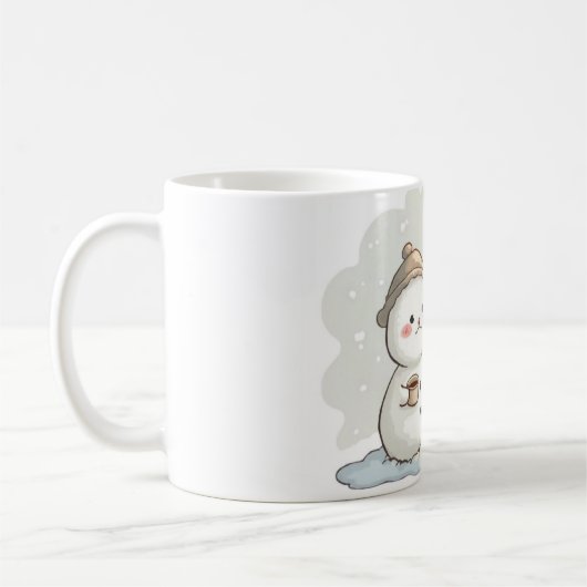 Snowman Melting Over Hot Coffee & Sun Kaffeetasse (Links)