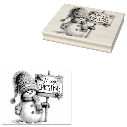 Snowman MerChristmas Gummistempel (Stempel)