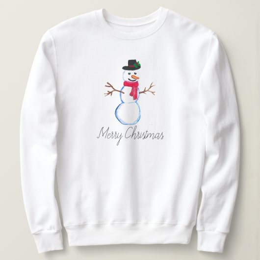 Snowman Merry Bright Weihnachten Niedlicher Winter Sweatshirt (Design vorne)