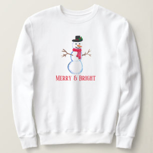 Snowman Merry Bright Weihnachten Niedlicher Winter Sweatshirt