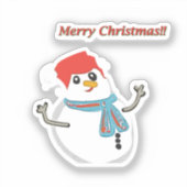 Snowman. Merry Christmas. Aufkleber (Vorderseite)