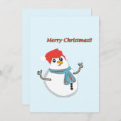 Snowman. Merry christmas!! Einladung (Vorne/Hinten)