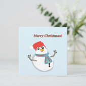 Snowman, Merry Christmas!! Feiertagskarte (Stehend Vorderseite)