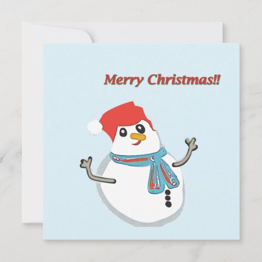 Snowman, Merry Christmas!! Feiertagskarte (Vorderseite)