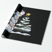 Snowman Merry Christmas Santa Claus Tree Snow Fami Geschenkpapier (Ungerollt)