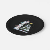 Snowman Merry Christmas Santa Claus Tree Snow Fami Pappteller (Schrägansicht)