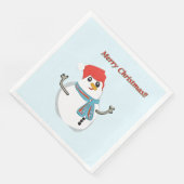 Snowman. Merry Christmas. Serviette (Ecke)