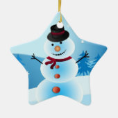 Snowman Merry Christmas Star-gestaltete Ornament (Hinten)