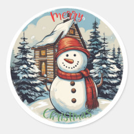 Snowman Merry Christmas Sticker
