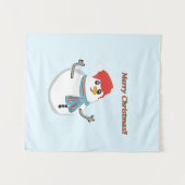Snowman. Merry Christmas. Wandteppich (Vorderseite (Horizontal))