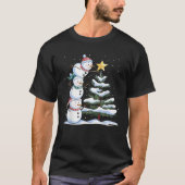 Snowman Merry Christmas Xmas Tree Snow Family Paja T-Shirt (Vorderseite)