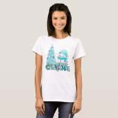 Snowman Merry Christmas Xmas Tree Snow T-Shirt (Vorne ganz)