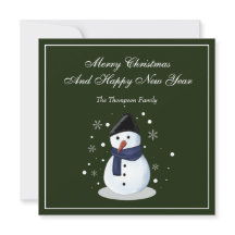 Snowman Merry Christmasse Card