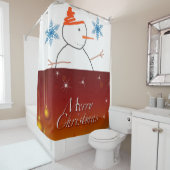 Snowman Merry Weihnachtsduschvorhang Duschvorhang (Beispiel)