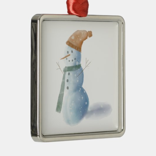 Snowman Metal Gerahmt Ornament (Rechts)