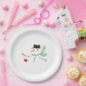 Snowman Minimalistisch Winter Party Pappteller (Party)