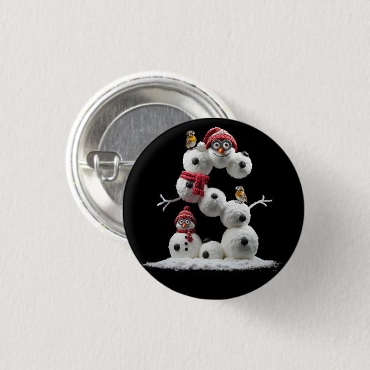 Snowman-Minion in der Form S Button (Vorne & Hinten)