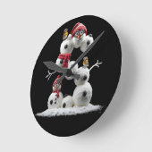 Snowman-Minion in der Form S Runde Wanduhr (Winkel)