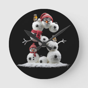 Snowman-Minion in der Form S Runde Wanduhr