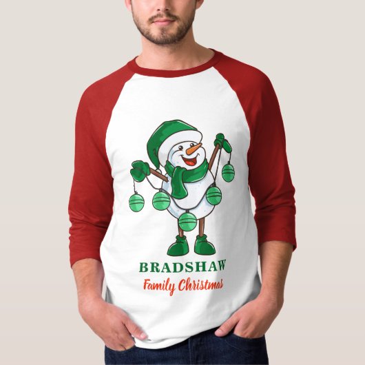 Snowman mit Baubles Weihnachtsfamilie Matching T-Shirt