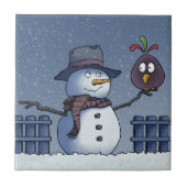 Snowman mit Bird Fliese (Vorderseite)