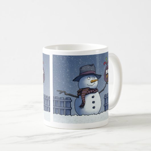 Snowman mit Bird Kaffeetasse (VorderseiteRechts)