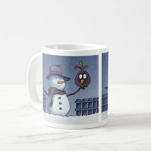 Snowman mit Bird Kaffeetasse (Vorderseite Links)